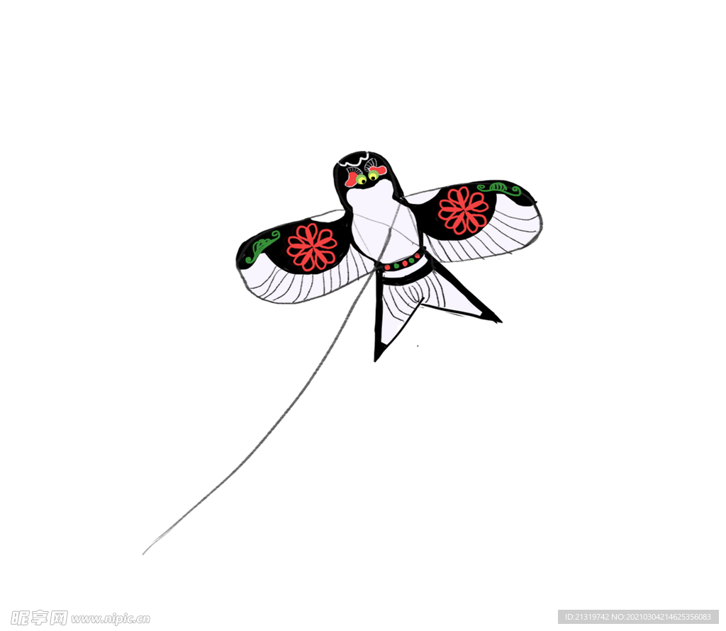 燕子风筝插画