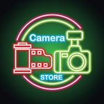 相机霓虹灯店面图片