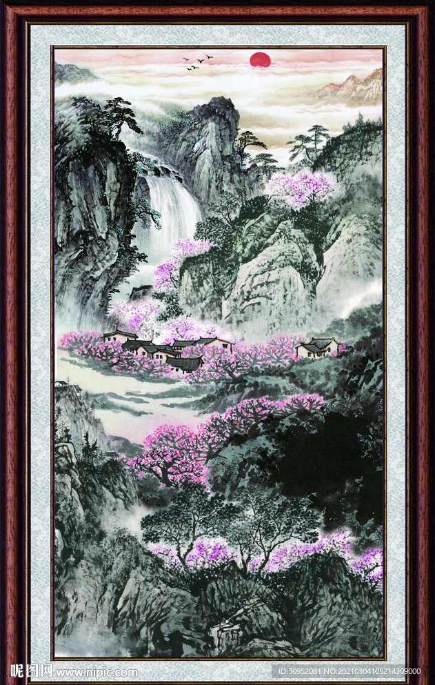 竖版山水画