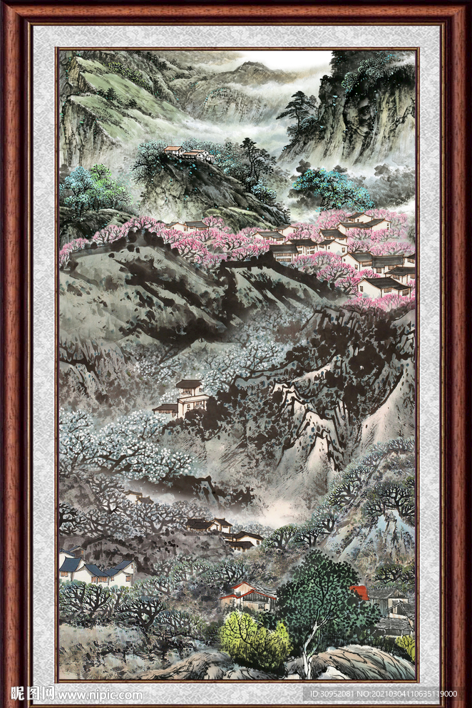 竖版山水画