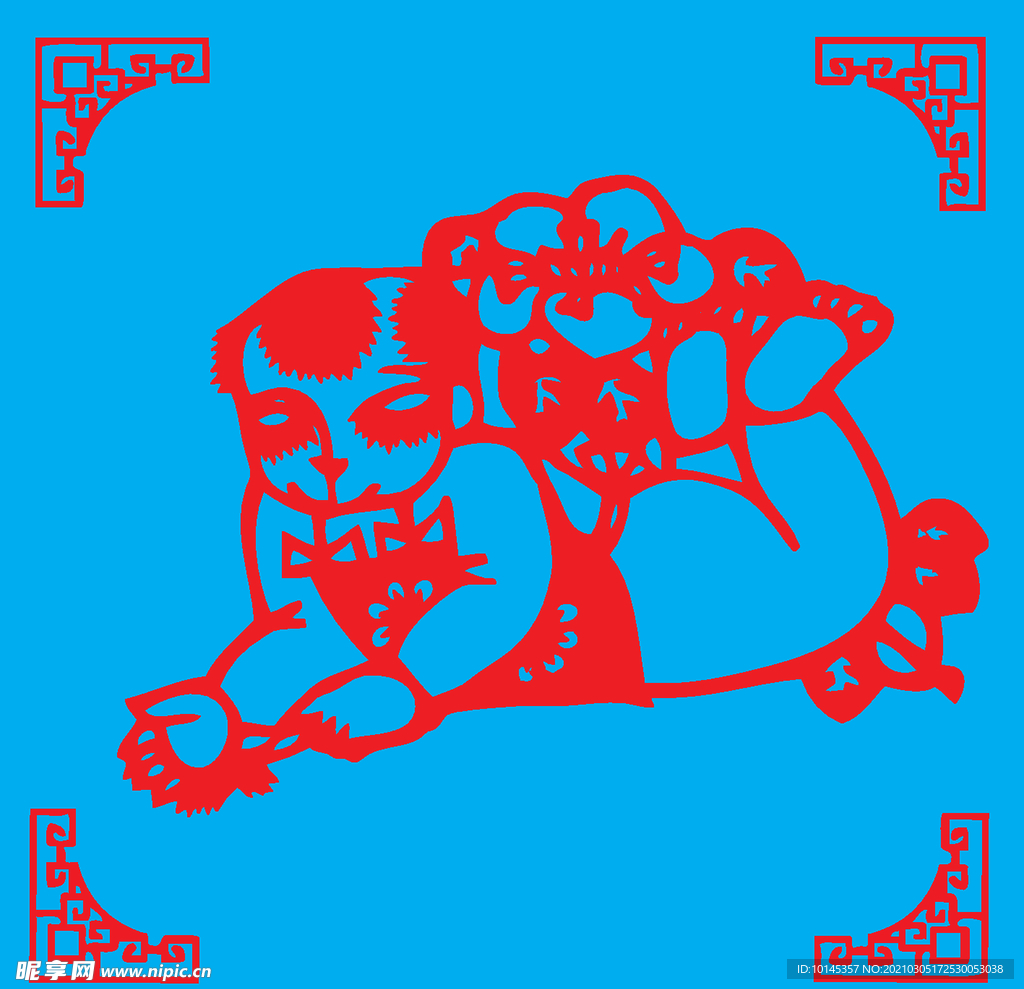 吉祥娃娃剪纸