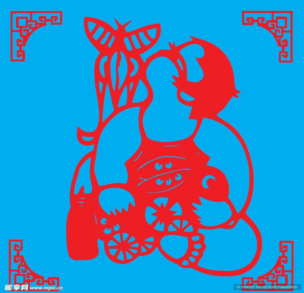 放风筝剪纸