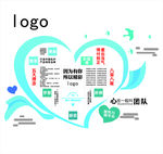 心形文化墙 企业文化墙