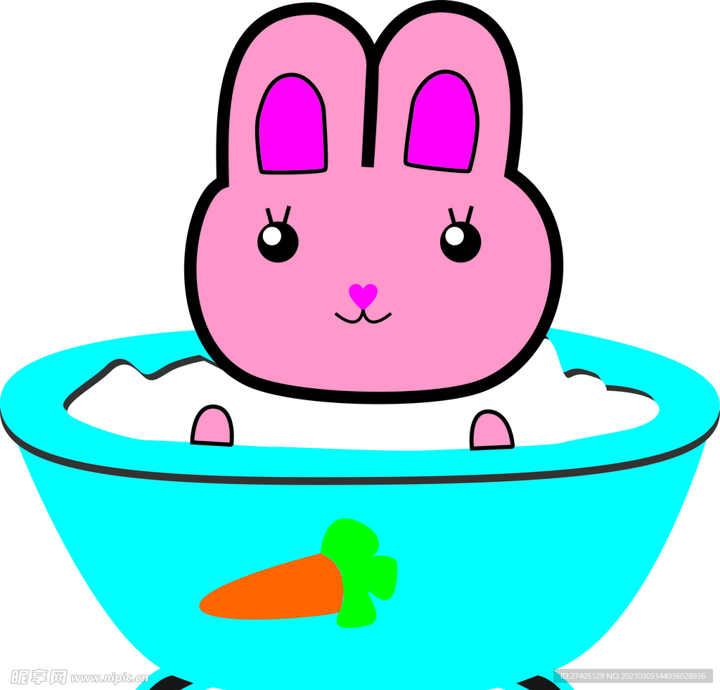 沐浴中的兔子