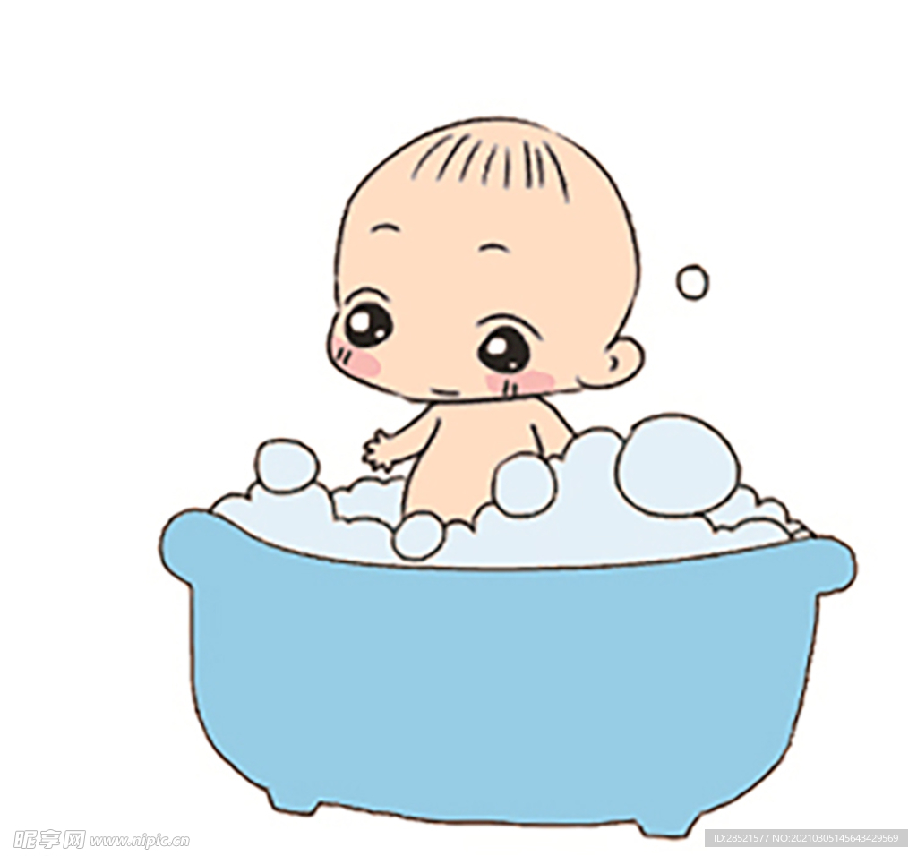 卡通洗浴的儿童矢量图片素材-编号22534989-图行天下