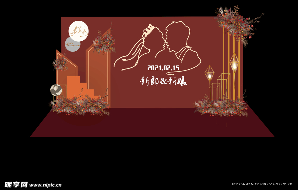 焦糖色系婚礼布置