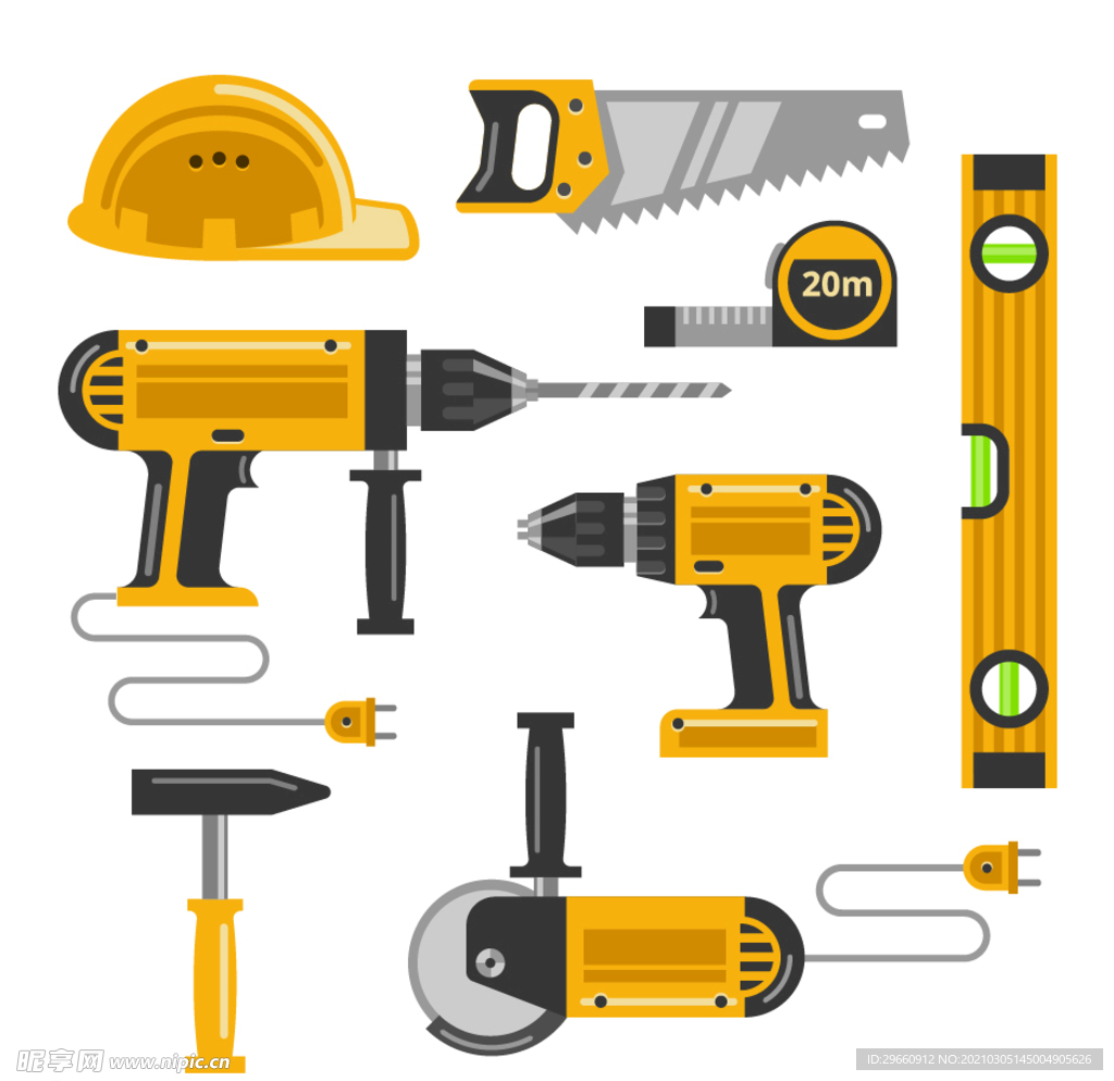 装修工程工具矢量插画