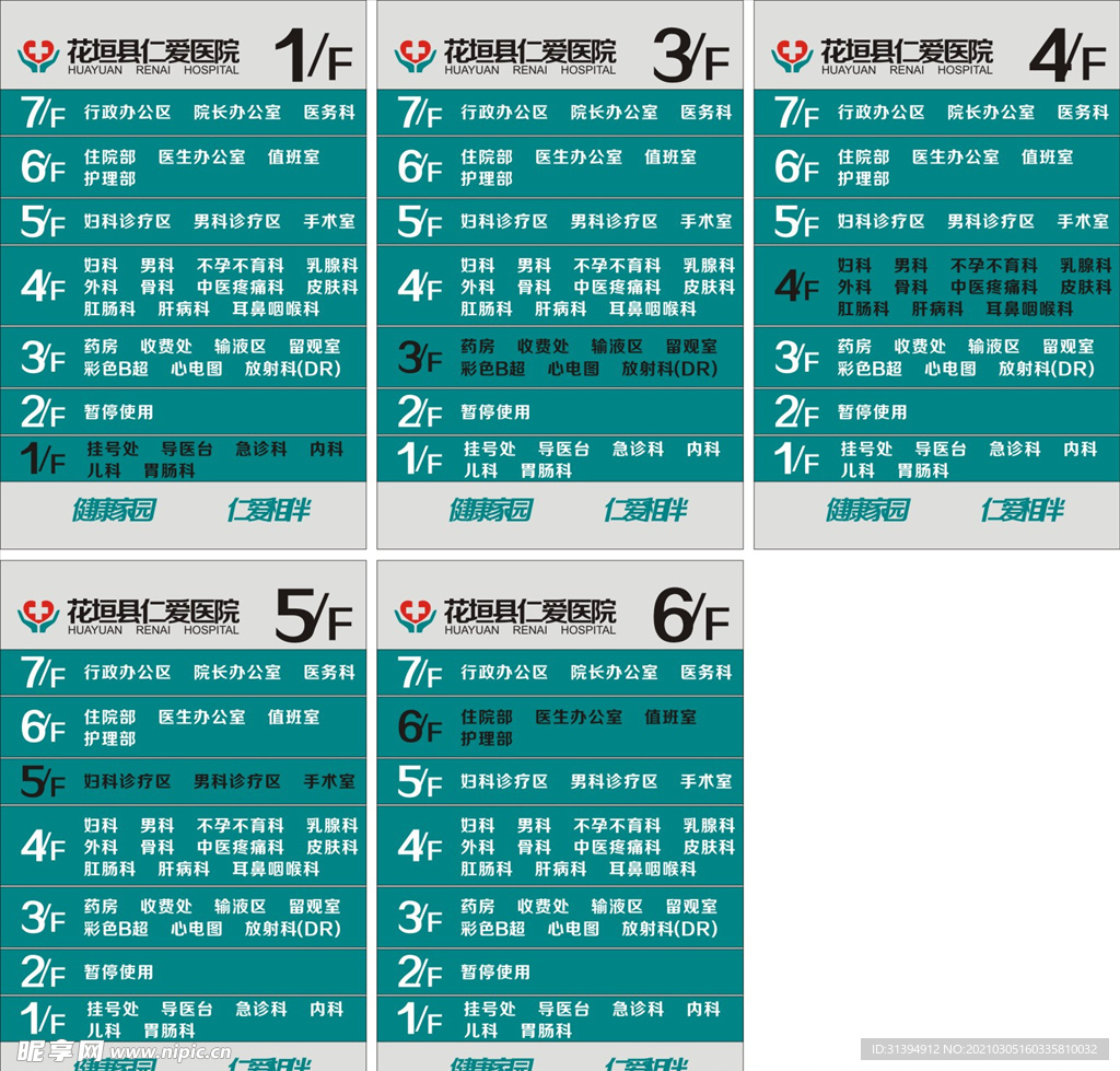 医药楼层牌