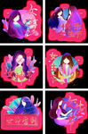 38妇女节梦幻粉色手绘女性人物
