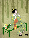油画美女