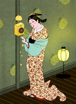 油画美女