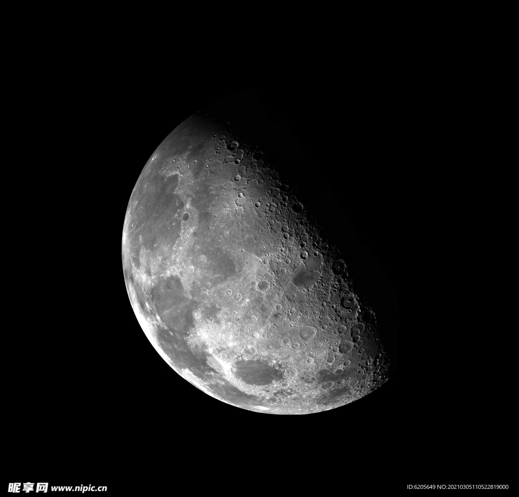 NASA月球坑洼表面半球