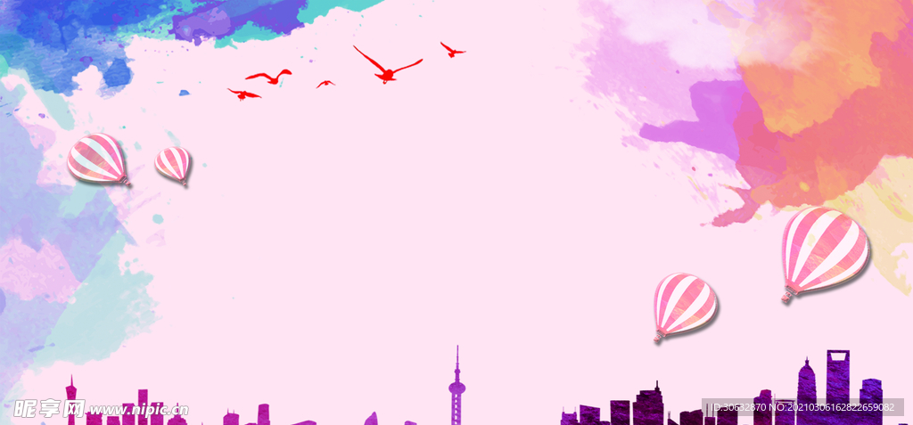 手绘城市背景
