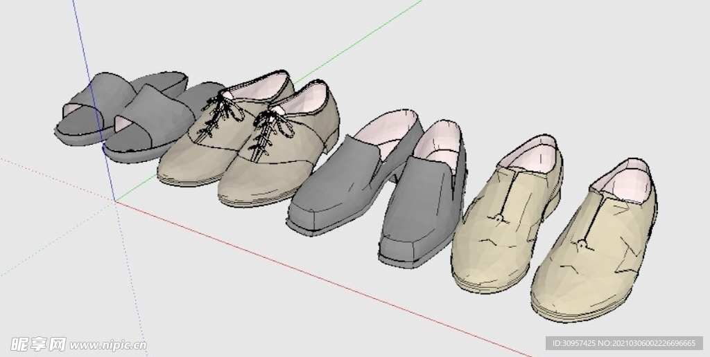sketchup 8鞋子素材