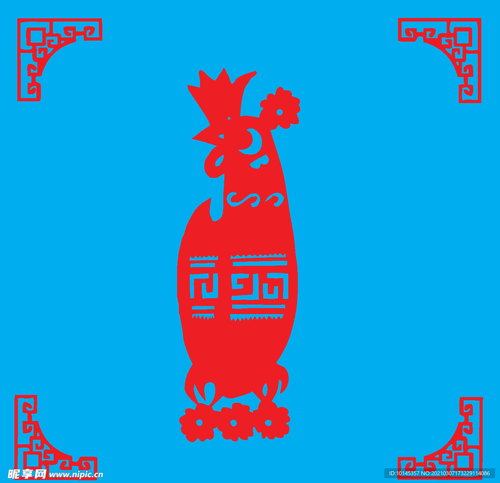鸡剪纸