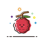 水果荔枝卡通版 矢量图