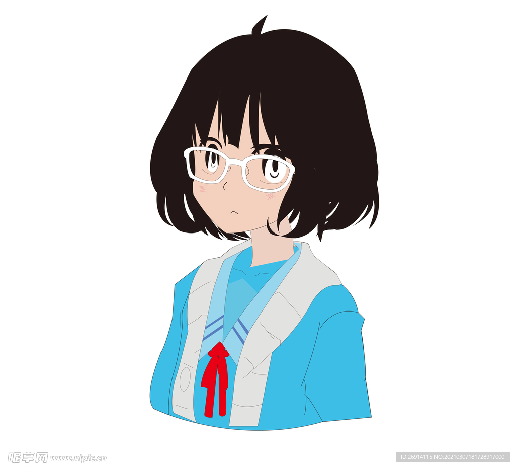 动漫女孩矢量图