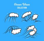 手绘动感海浪矢量
