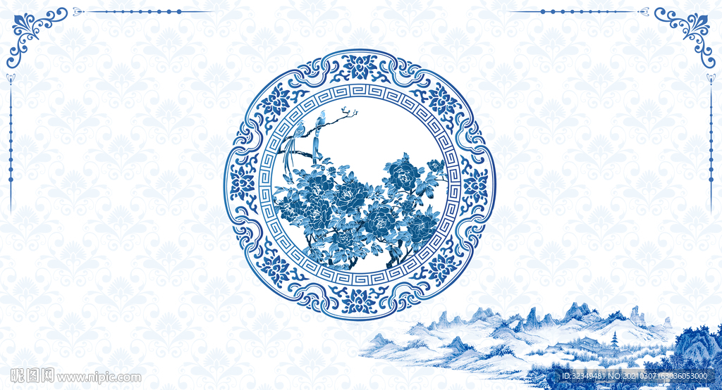 青花背景