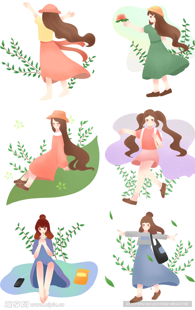 春游踏青插画