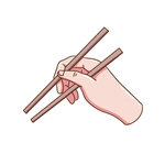 手夹筷子插画