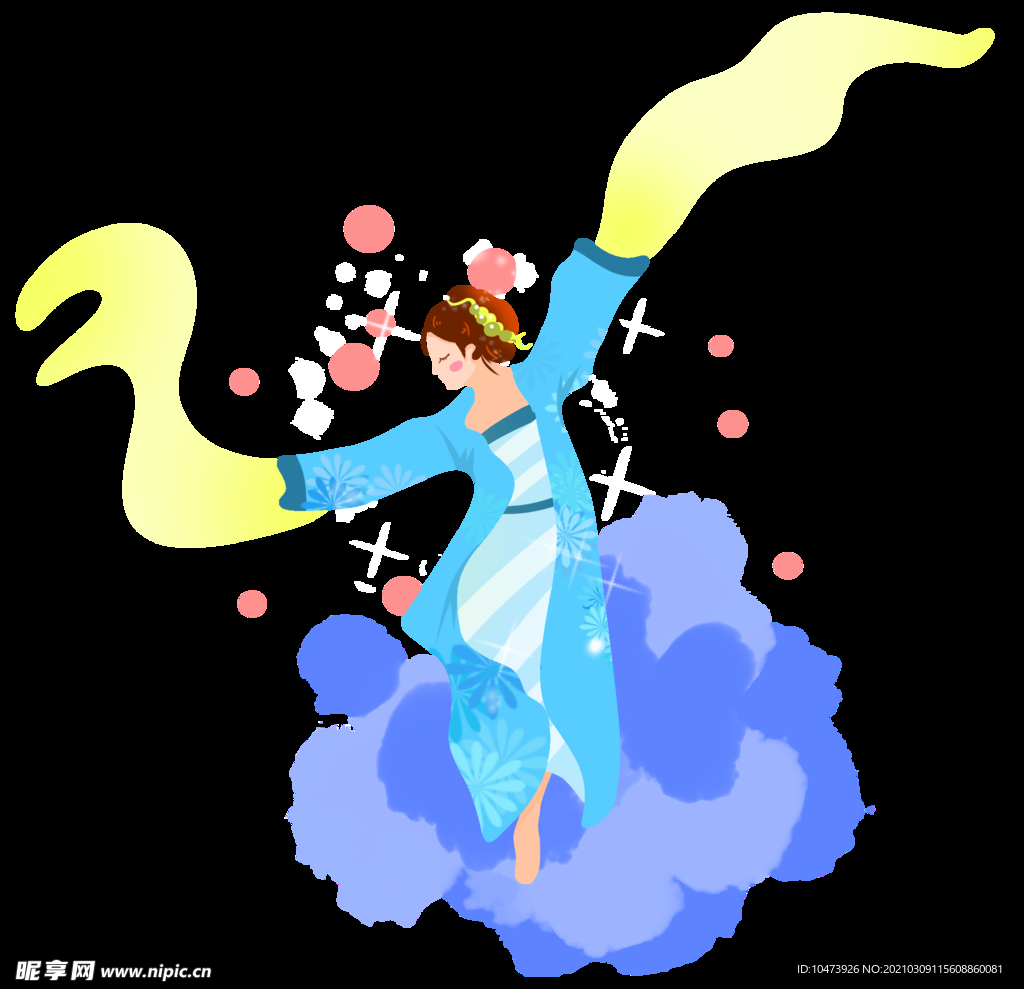 民族舞插画人物