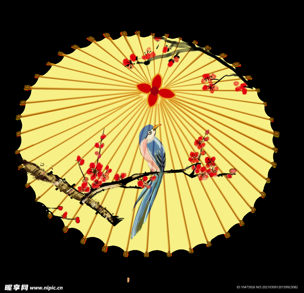 纸伞红色梅花