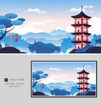 古建筑插画