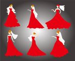 红色婚纱新娘