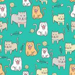 卡通猫咪无缝背景