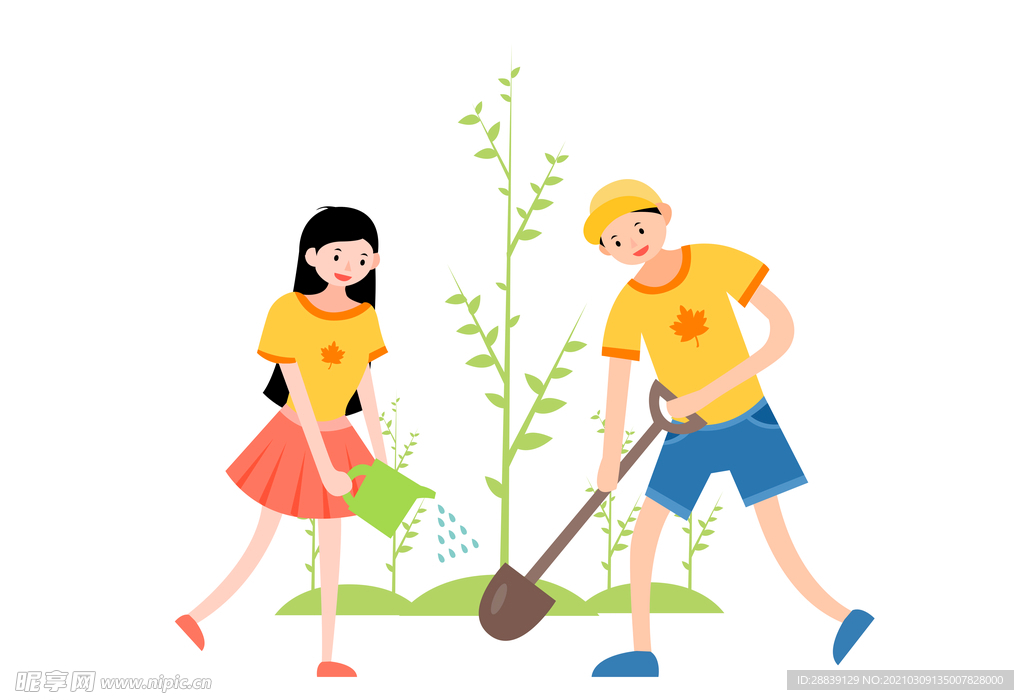 学生植树