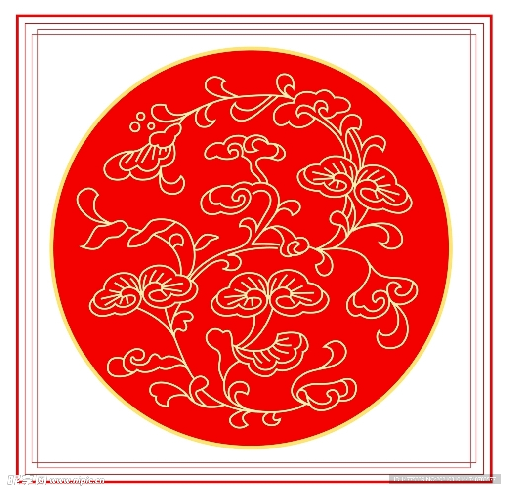 花纹 边框 古典 灵芝  底纹