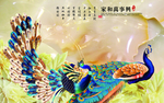 荣华富贵玉石孔雀背景墙