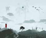 水墨三联画