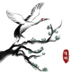 清明仙鹤素材