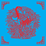 竹鹤剪纸