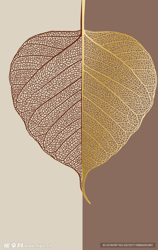 树叶装饰画