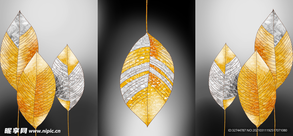 金色树叶装饰画