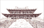 古建筑矢量剪影