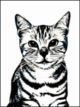 猫矢量剪影版画
