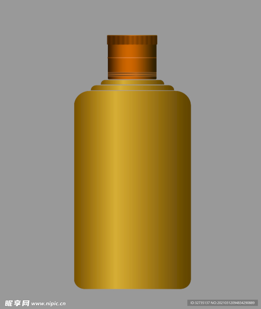 金色白酒瓶矢量图
