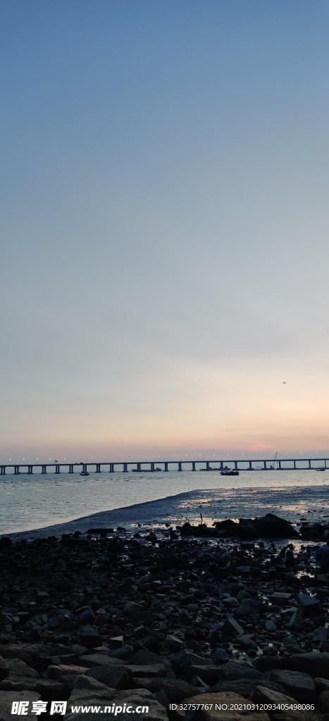 手机壁纸 海滩 夕阳 海天一色