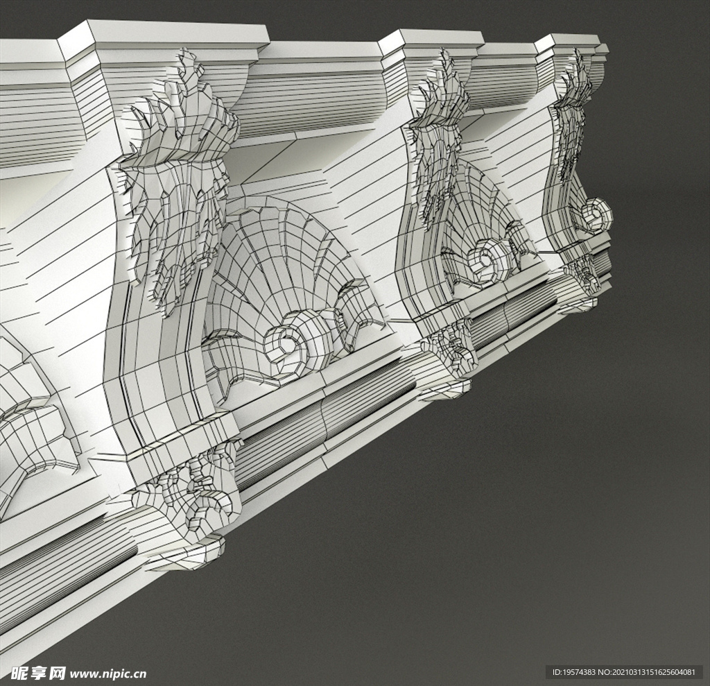 3DMAX模型室内装修欧式雕花