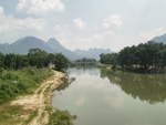 自然风光山水农村河流风景阳山