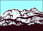 抽象大山版画矢量背景