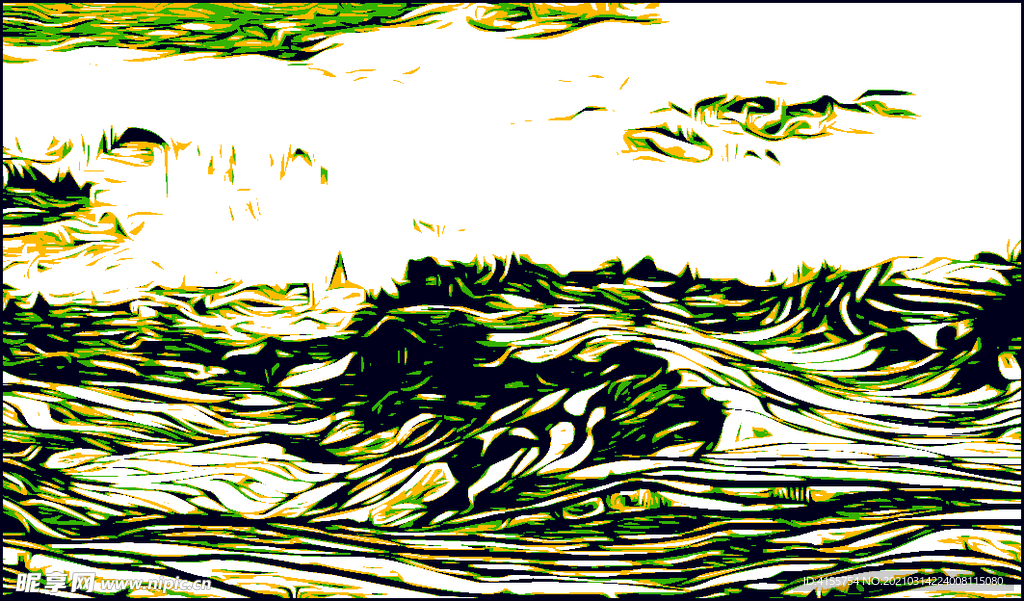 梯田矢量装饰画