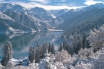 河流山川雪景