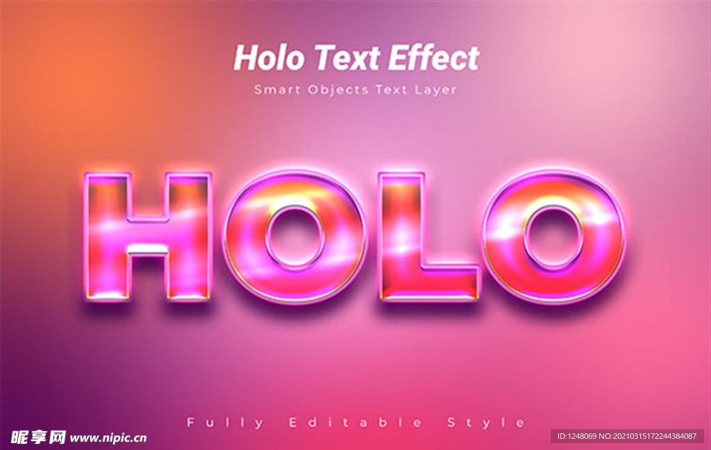 绚丽光效样式立体字