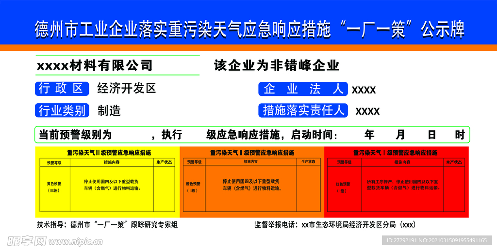 一厂一策公示牌