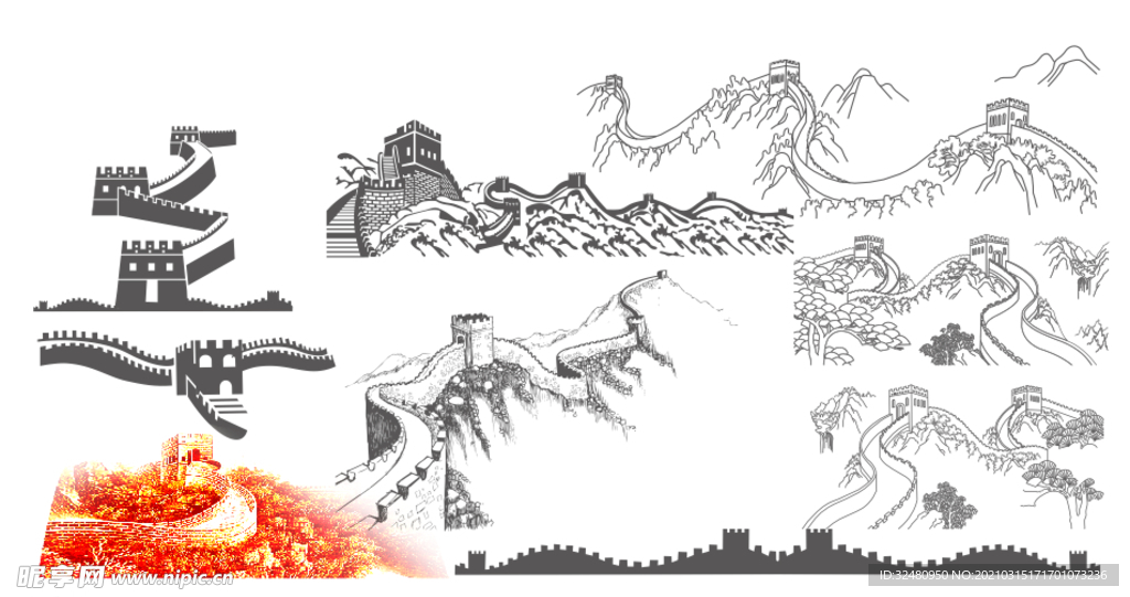 长城 中国 文化 剪影